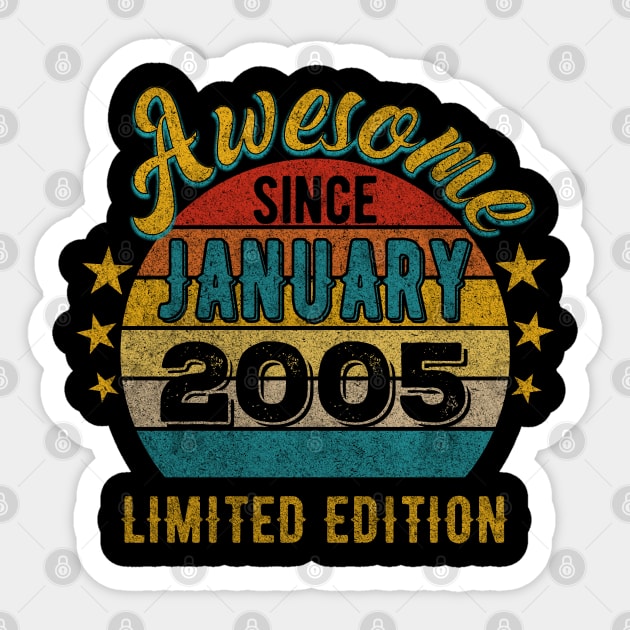 17 Year Old 17th Birthday Design for January 2005 born Limited Edition Legend BDay Gift Sticker by mahmuq